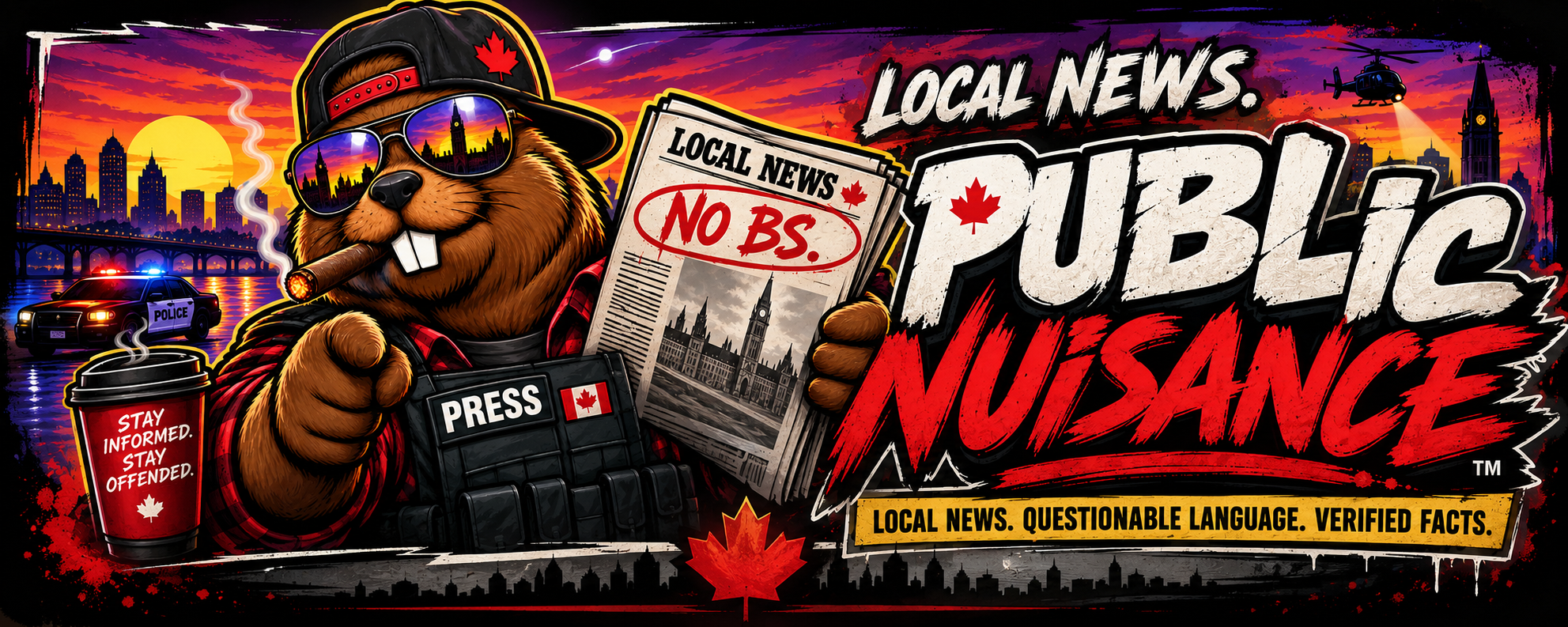 Public Nuisance local news satire banner